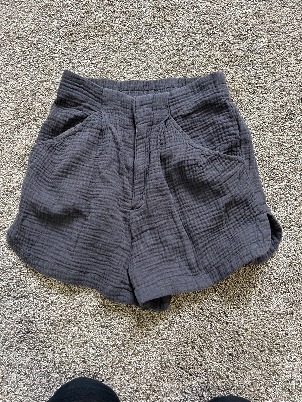 Z Supply Charcoal High-Waist Gauze Shorts
